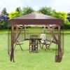 Outdoor Gazebo Patio Hexagonal Canopy Tent Sun Shade with Mosquito Netting and Carry Bag for Backyard Party