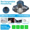 100000LM LED Headlamp 7 Lighting Modes Rechargeable Headlights IP44 Waterproof Rotatable Headlights For Hiking Rescuing Camping