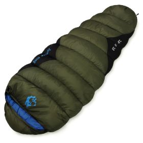 Outdoor  Fishing Autumn And Winter Camping Cotton Sleeping Bags (Option: 1500g Army Green-230x80x50cm)