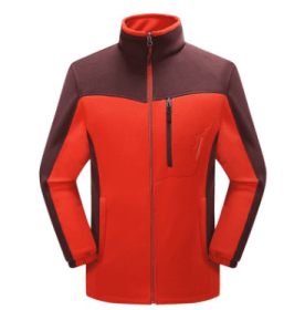 Cross-border Sources Of New Polar Fleece Warm Fleece Couple Cardigan Contrast (Option: Big red man-M)