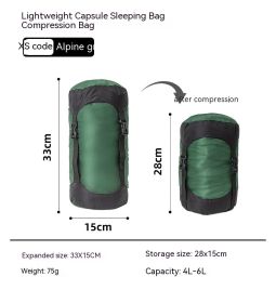 Down Compression Outdoor Storage Bag (Option: Alpine Green XS Code)