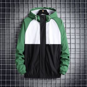 Fashionable Hooded Solid Color Coat Casual Jacket (Option: Green-M)