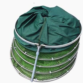 Steel Ring Fishing Glued And Thickened Quick-drying Anti-hanging Fishing Net Pocket (Option: Army Green-33cmx2.0m)