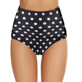 Women's Plus Size Hip Swimming Trunks Shorts Three-point Pants (Option: Dots-S)