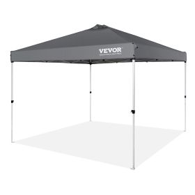 VEVOR Pop Up Canopy Tent, 10 x 10 ft, 250 D PU Silver Coated Tarp, with Portable Roller Bag and 4 Sandbags, Waterproof and Sun Shelter Gazebo for Outd (Default: Default)