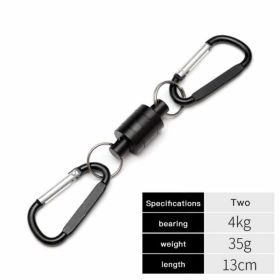 Fishing Magnetic Outdoor Mountaineering Quick Buckle (Option: Black-Double buckle)